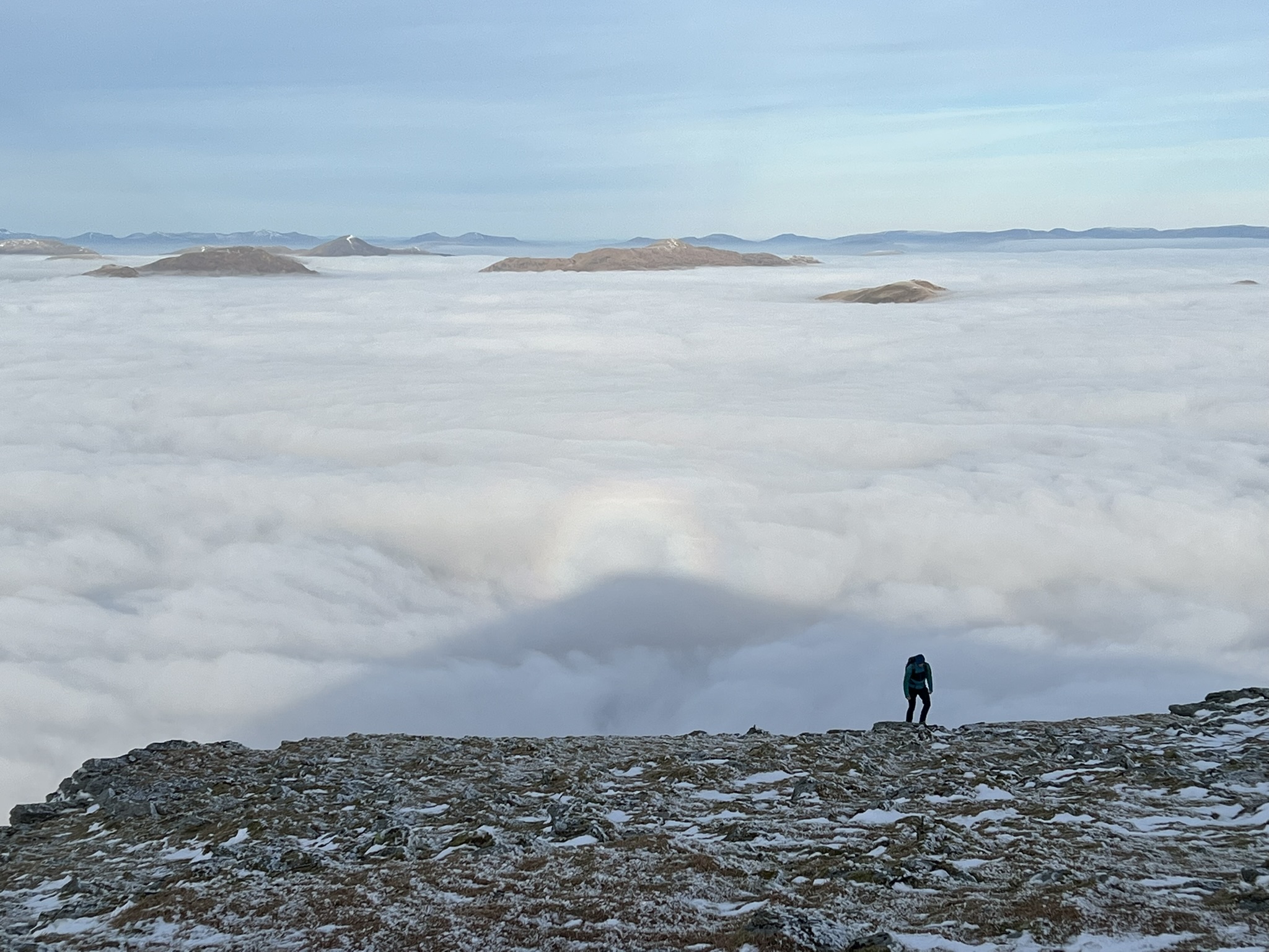Lewis approaching the summut