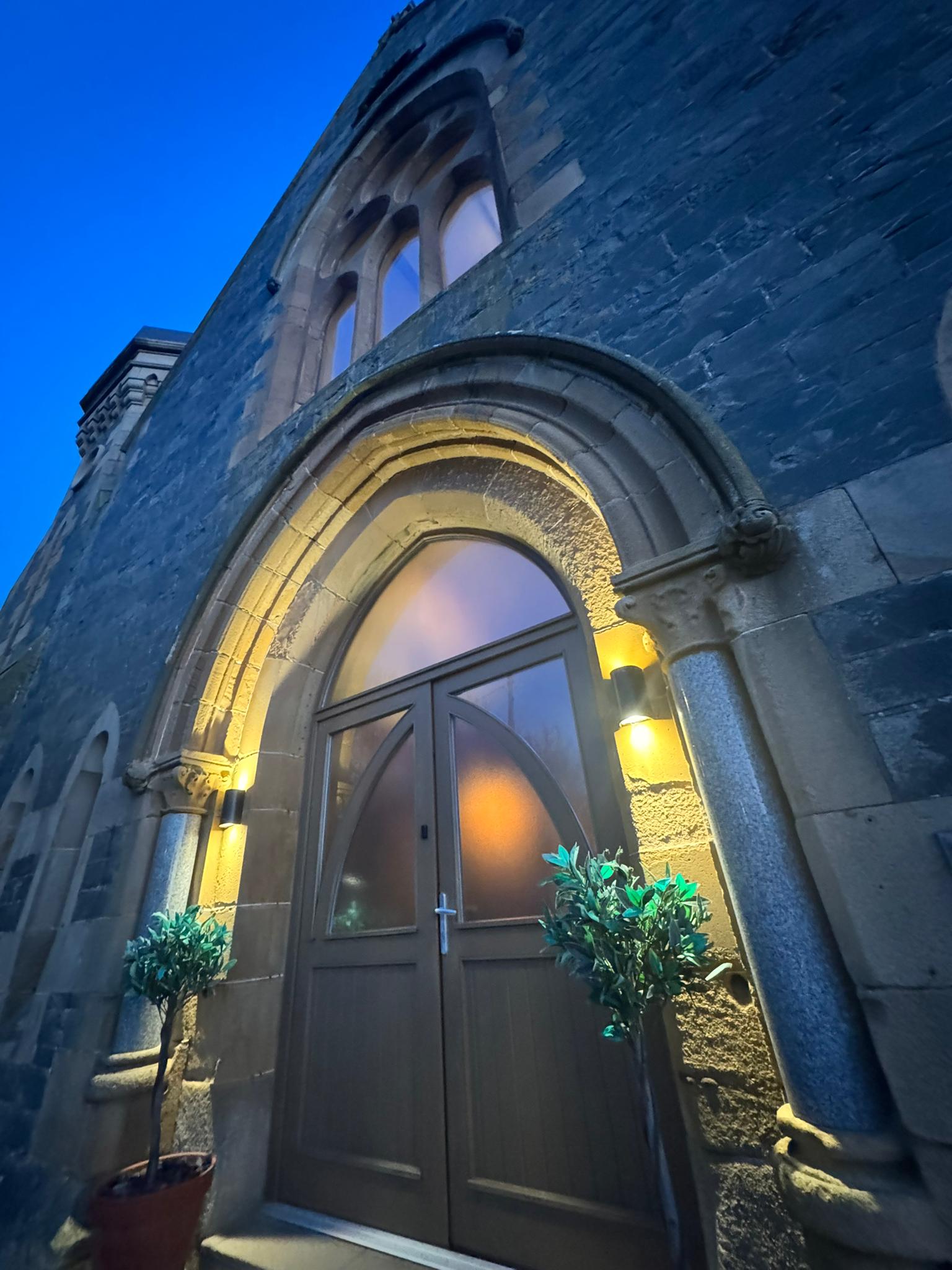The front door of the church